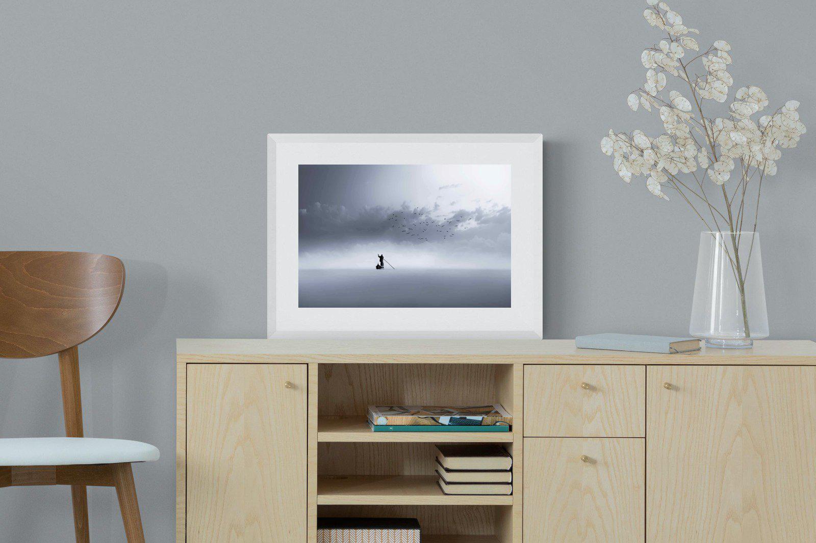 Oarsman-Wall_Art-60 x 45cm-Framed Print-White-Pixalot
