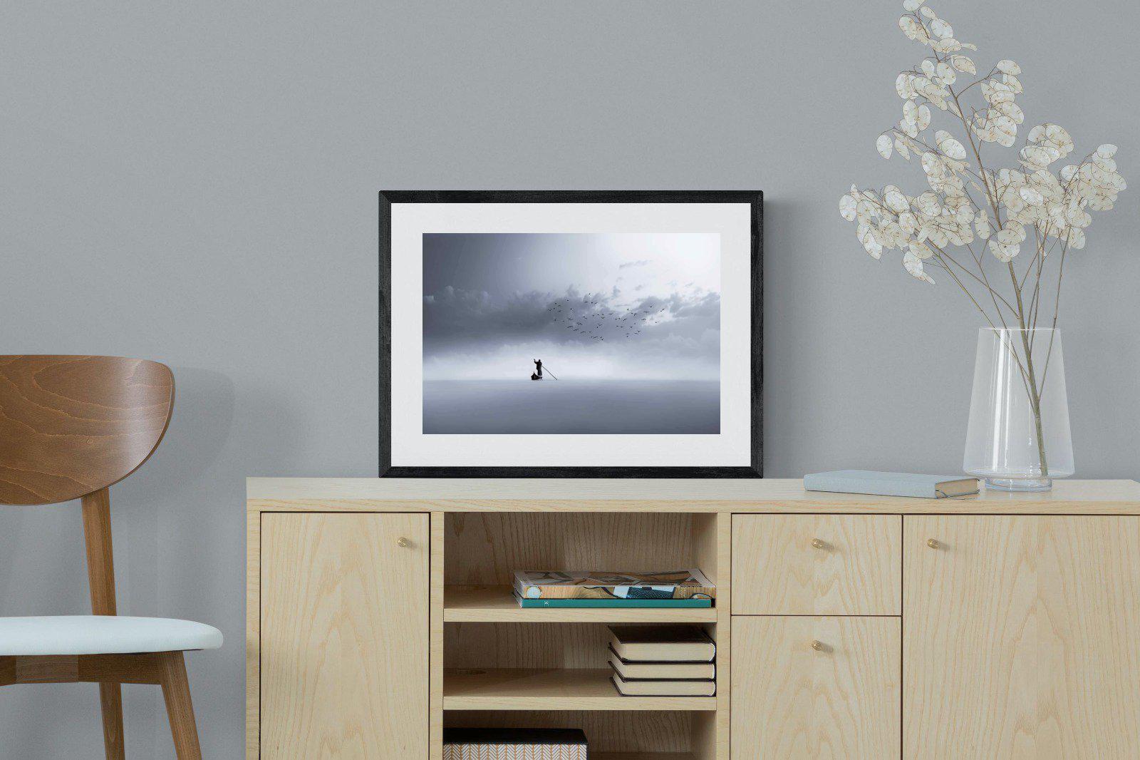 Oarsman-Wall_Art-60 x 45cm-Framed Print-Black-Pixalot