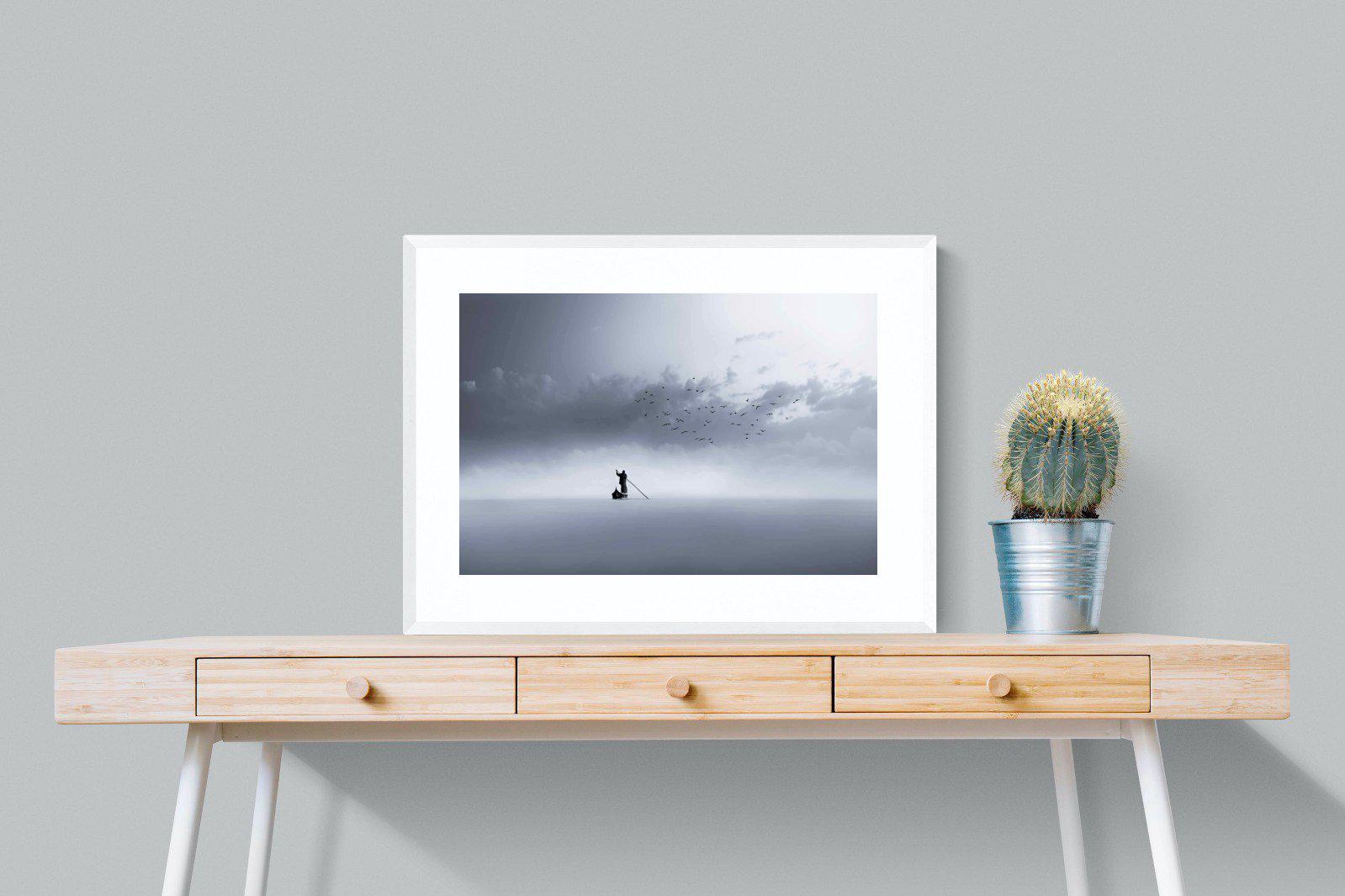 Oarsman-Wall_Art-80 x 60cm-Framed Print-White-Pixalot