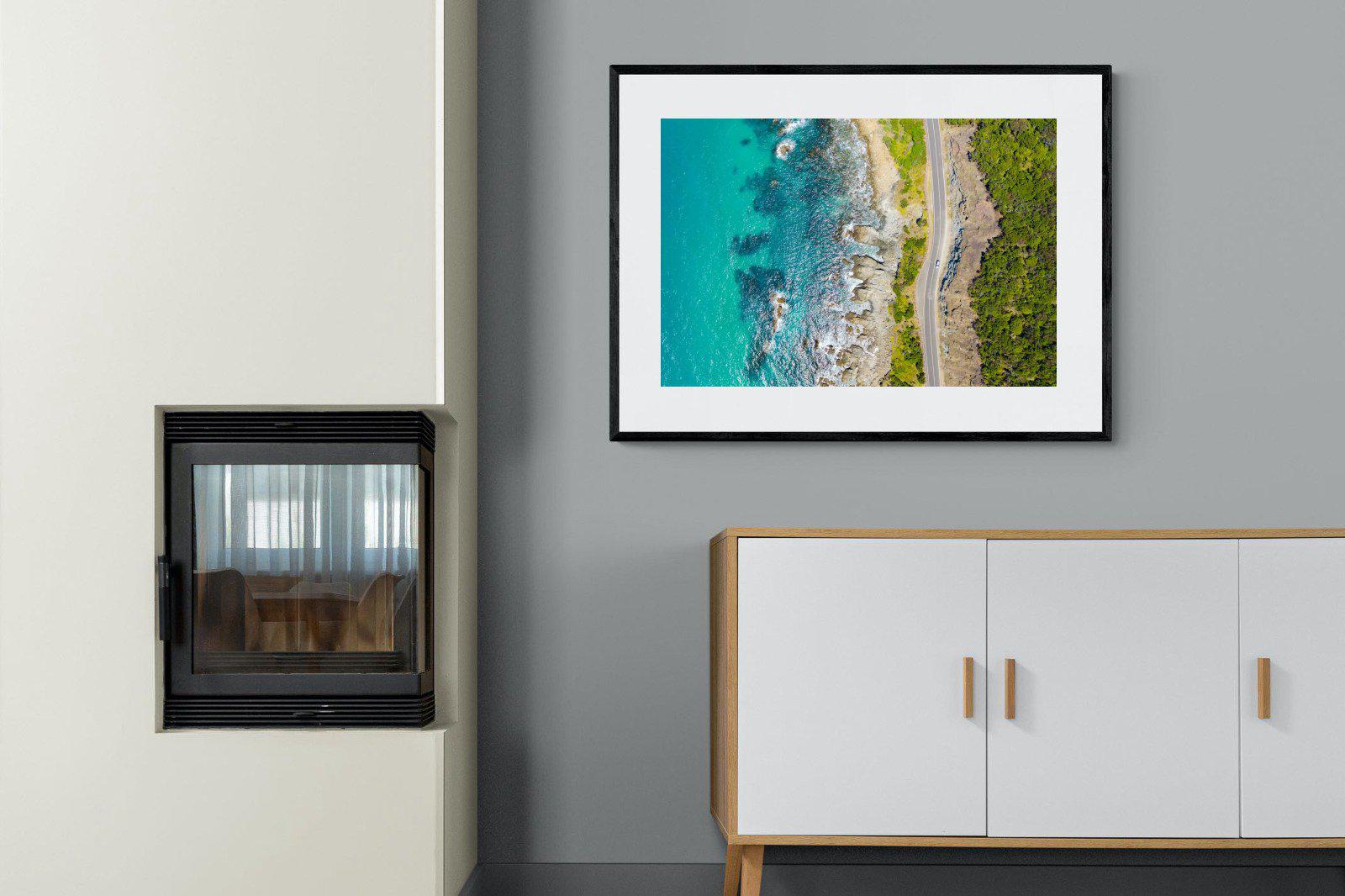 Ocean Meets Land-Wall_Art-100 x 75cm-Framed Print-Black-Pixalot