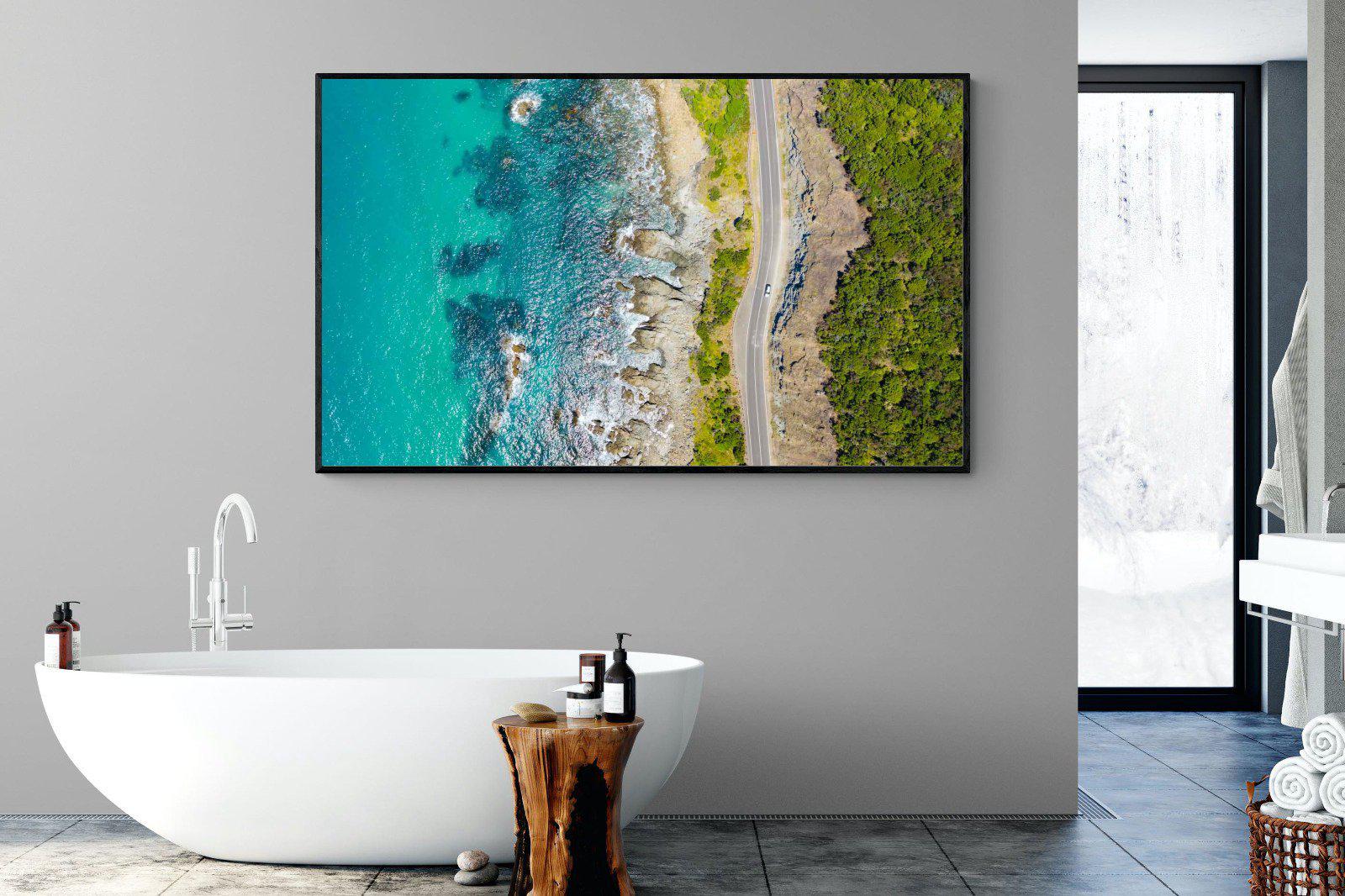 Ocean Meets Land-Wall_Art-180 x 110cm-Mounted Canvas-Black-Pixalot