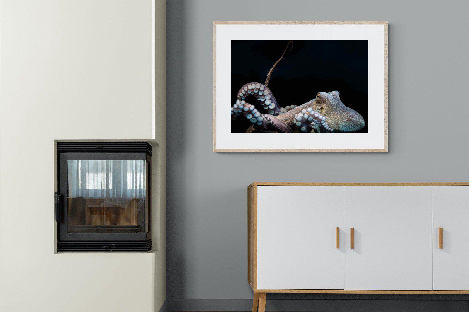 Octopus-Wall_Art-100 x 75cm-Framed Print-Wood-Pixalot