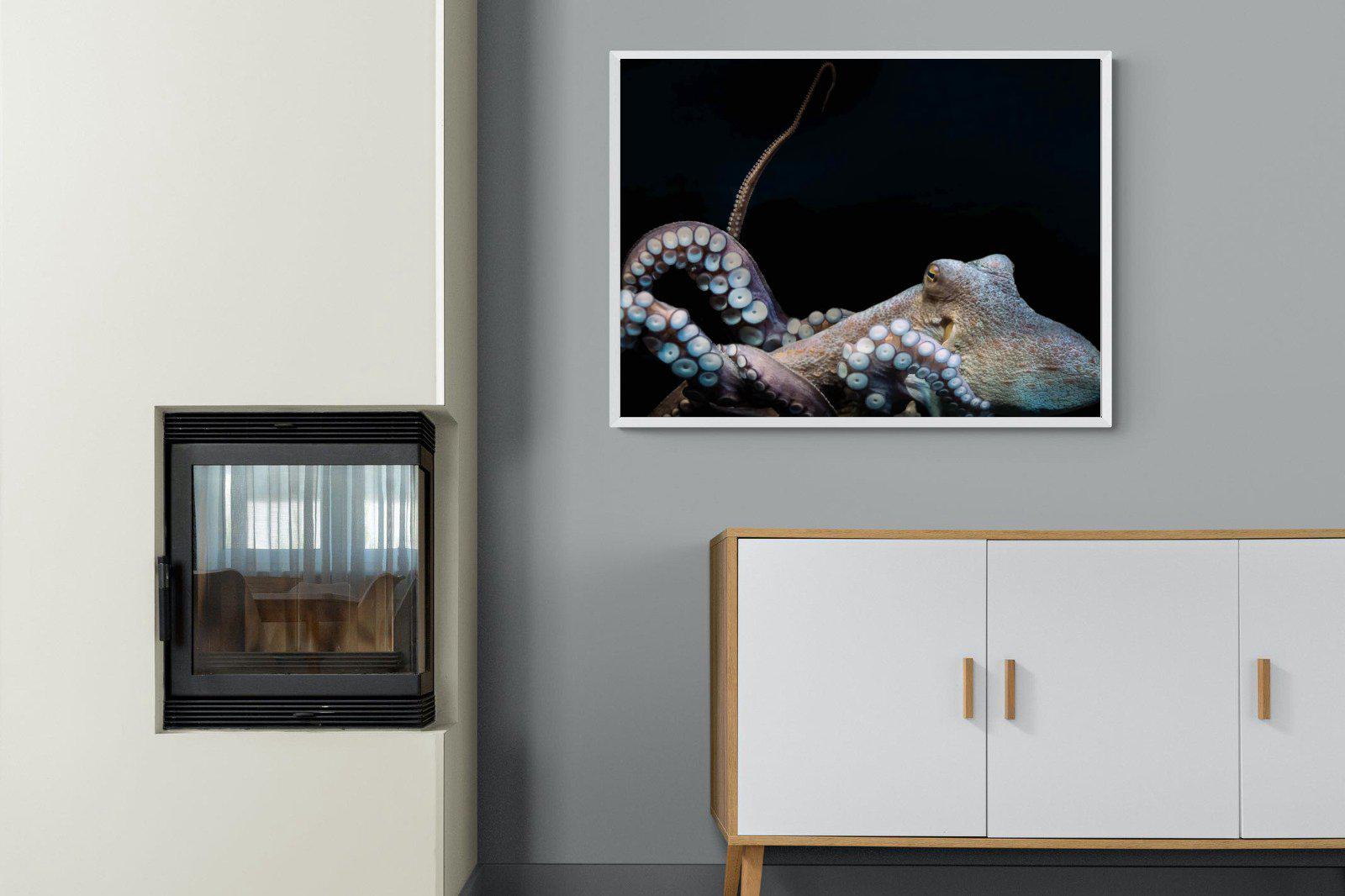 Octopus-Wall_Art-100 x 75cm-Mounted Canvas-White-Pixalot