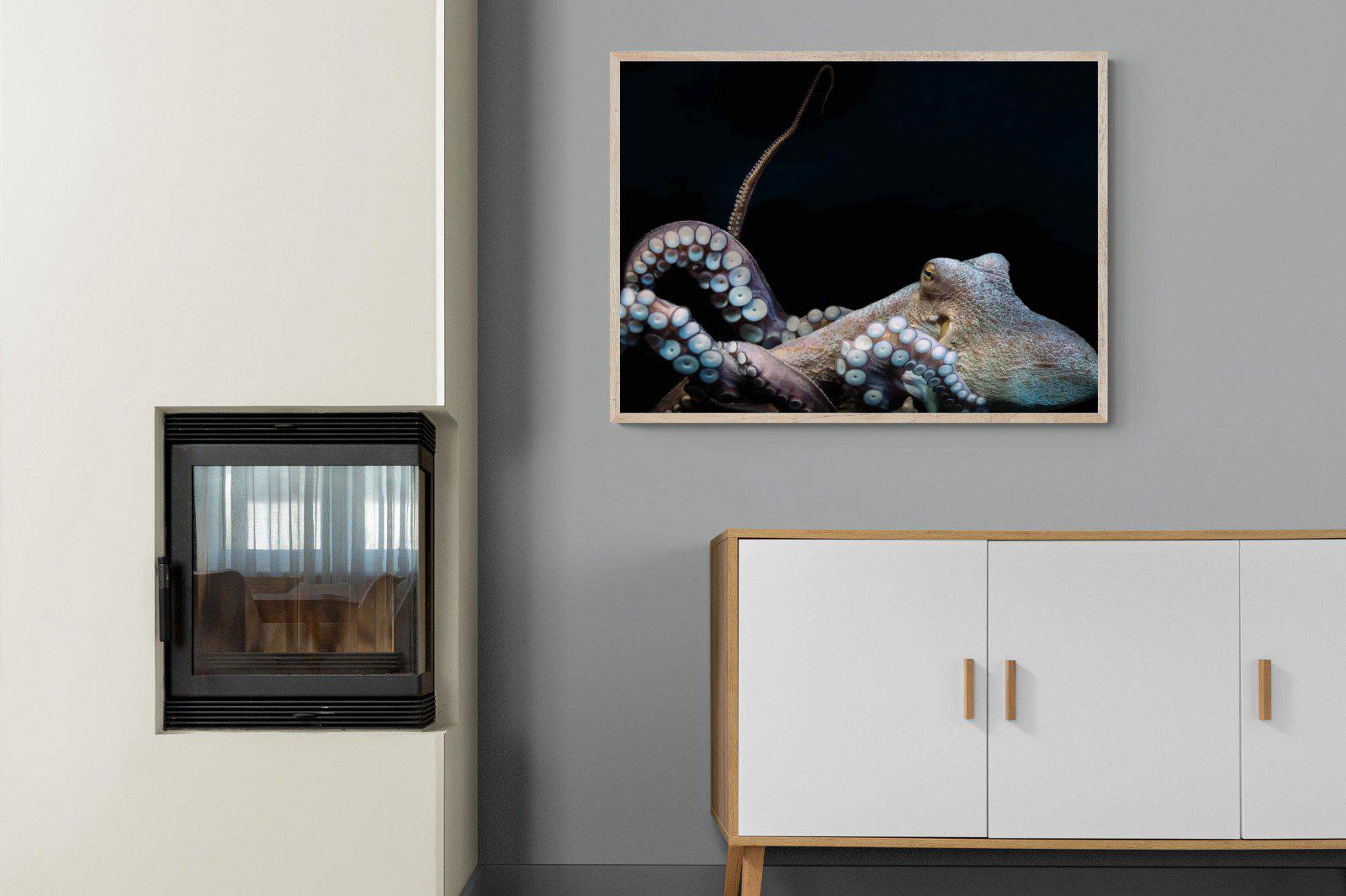 Octopus-Wall_Art-100 x 75cm-Mounted Canvas-Wood-Pixalot