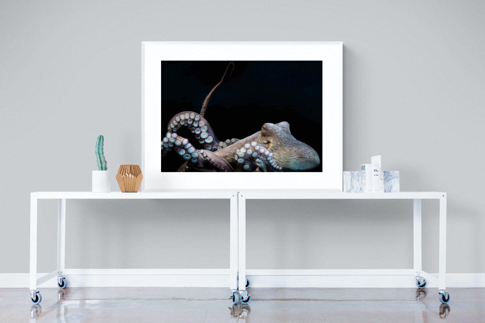 Octopus-Wall_Art-120 x 90cm-Framed Print-White-Pixalot