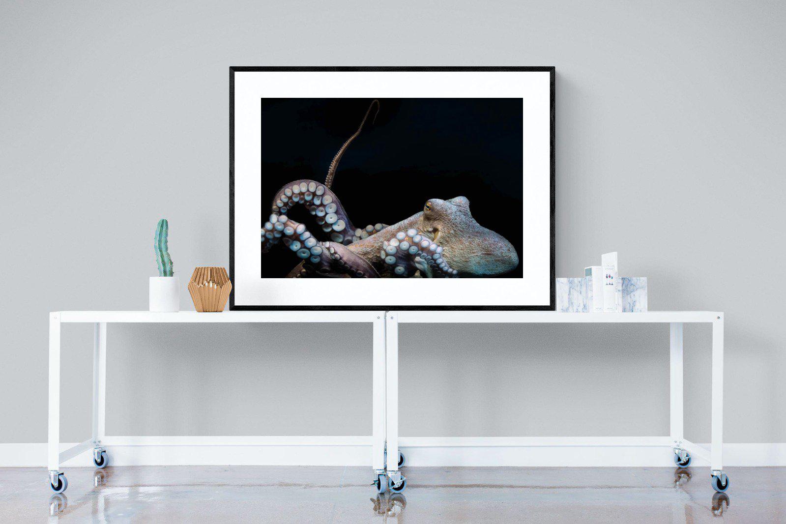 Octopus-Wall_Art-120 x 90cm-Framed Print-Black-Pixalot