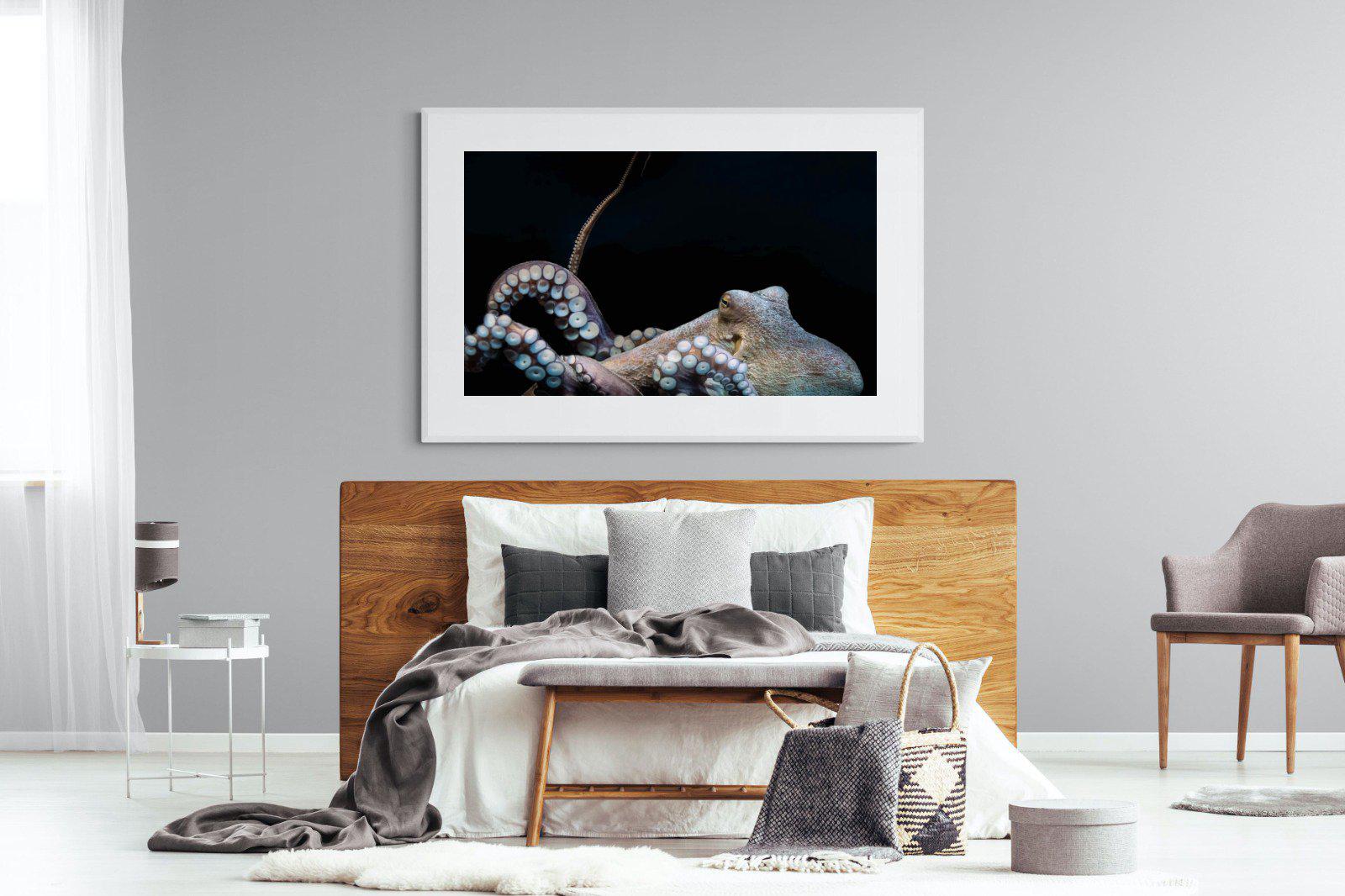 Octopus-Wall_Art-150 x 100cm-Framed Print-White-Pixalot
