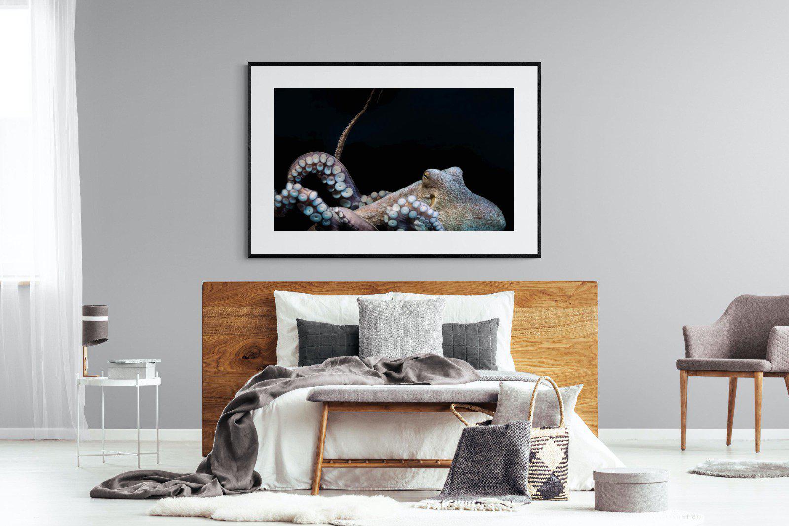 Octopus-Wall_Art-150 x 100cm-Framed Print-Black-Pixalot