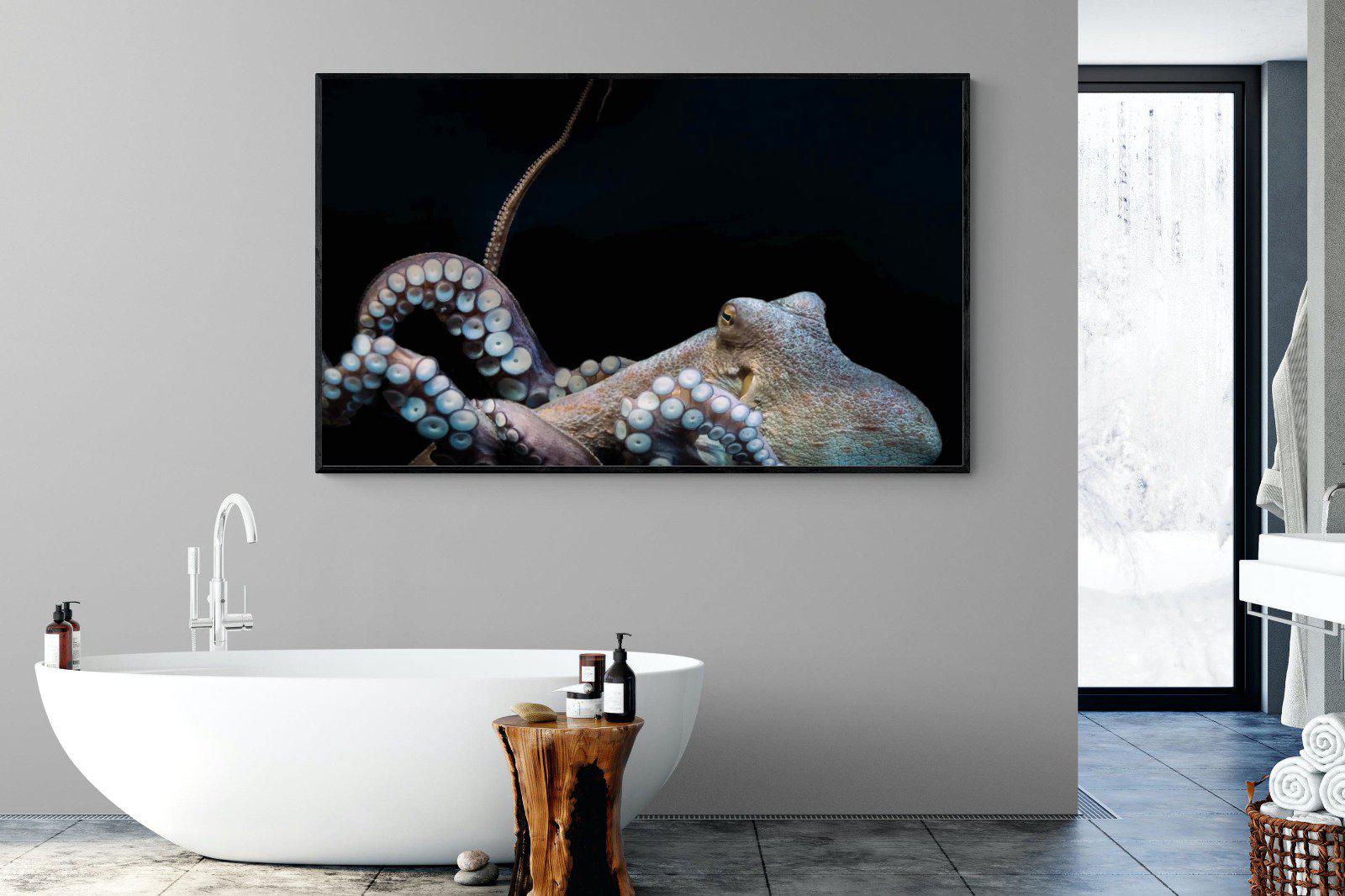 Octopus-Wall_Art-180 x 110cm-Mounted Canvas-Black-Pixalot