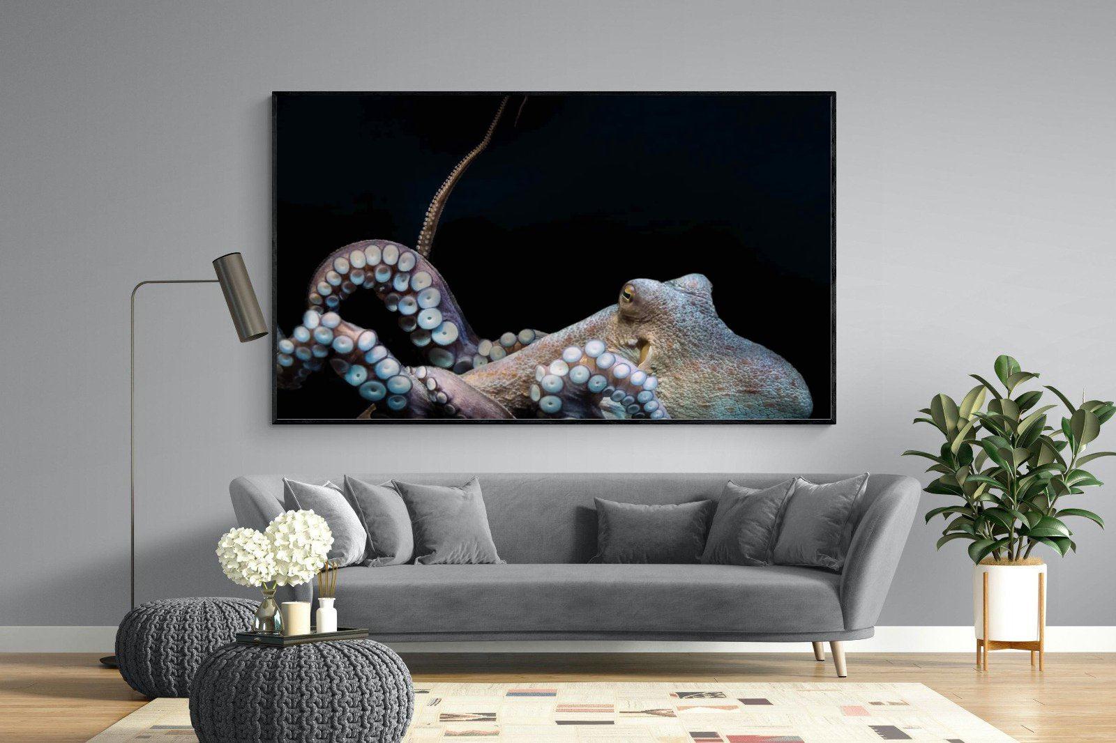 Octopus-Wall_Art-220 x 130cm-Mounted Canvas-Black-Pixalot