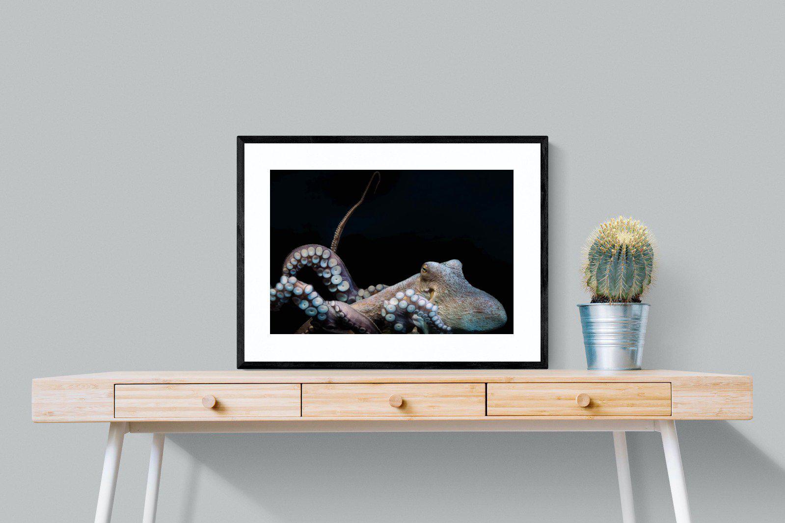 Octopus-Wall_Art-80 x 60cm-Framed Print-Black-Pixalot