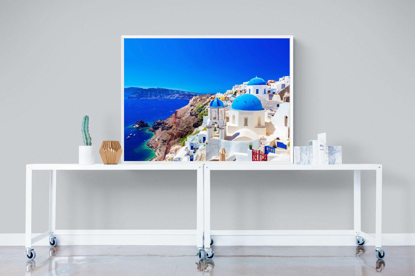 Oia Town-Wall_Art-120 x 90cm-Mounted Canvas-White-Pixalot