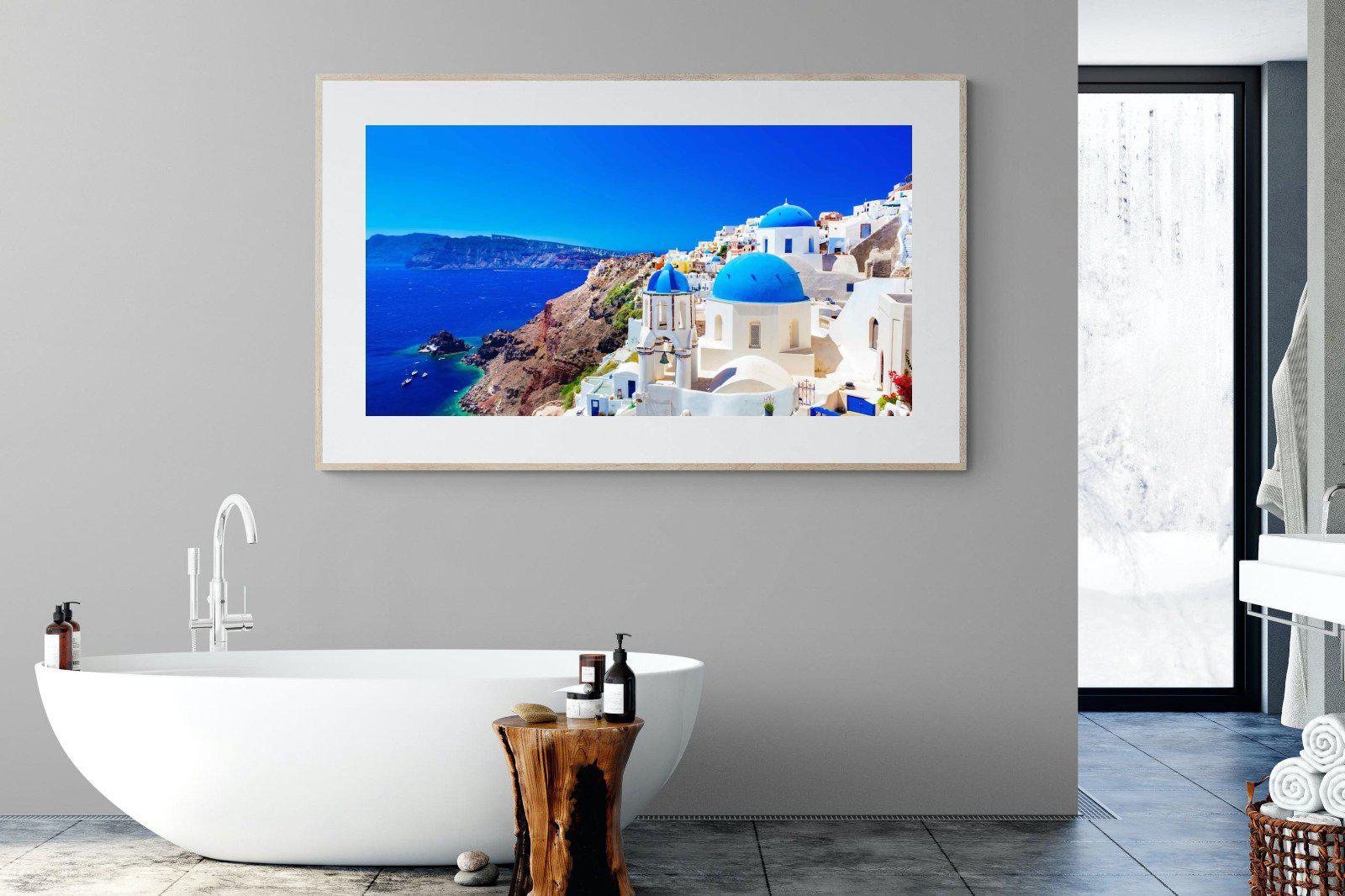 Oia Town-Wall_Art-180 x 110cm-Framed Print-Wood-Pixalot