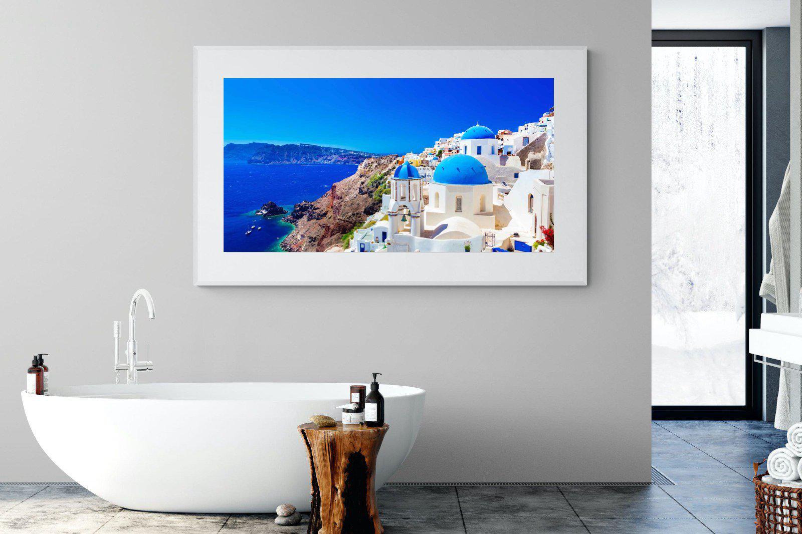 Oia Town-Wall_Art-180 x 110cm-Framed Print-White-Pixalot
