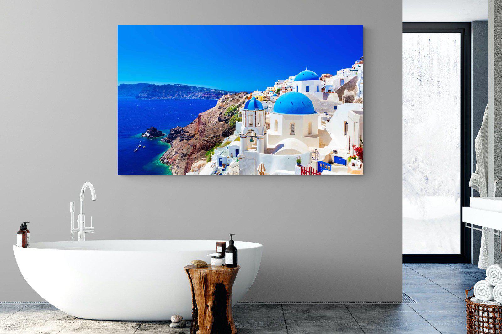 Oia Town-Wall_Art-180 x 110cm-Mounted Canvas-No Frame-Pixalot