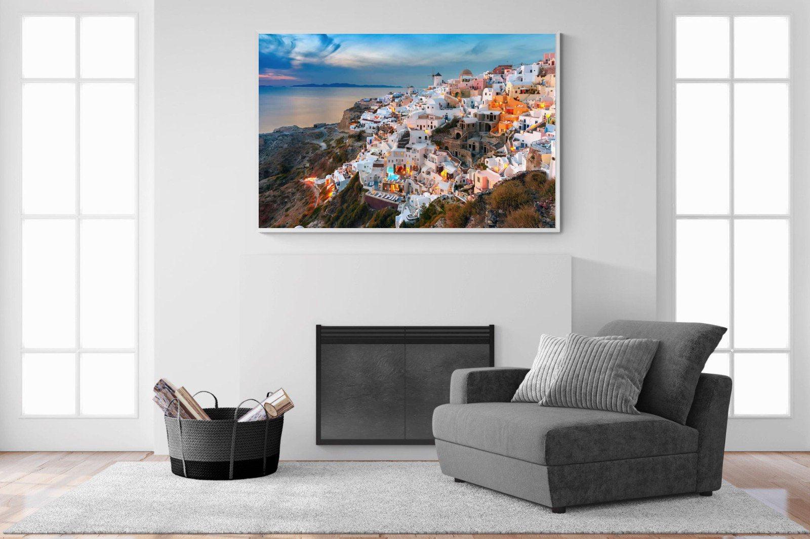 Oia at Sunset-Wall_Art-150 x 100cm-Mounted Canvas-White-Pixalot