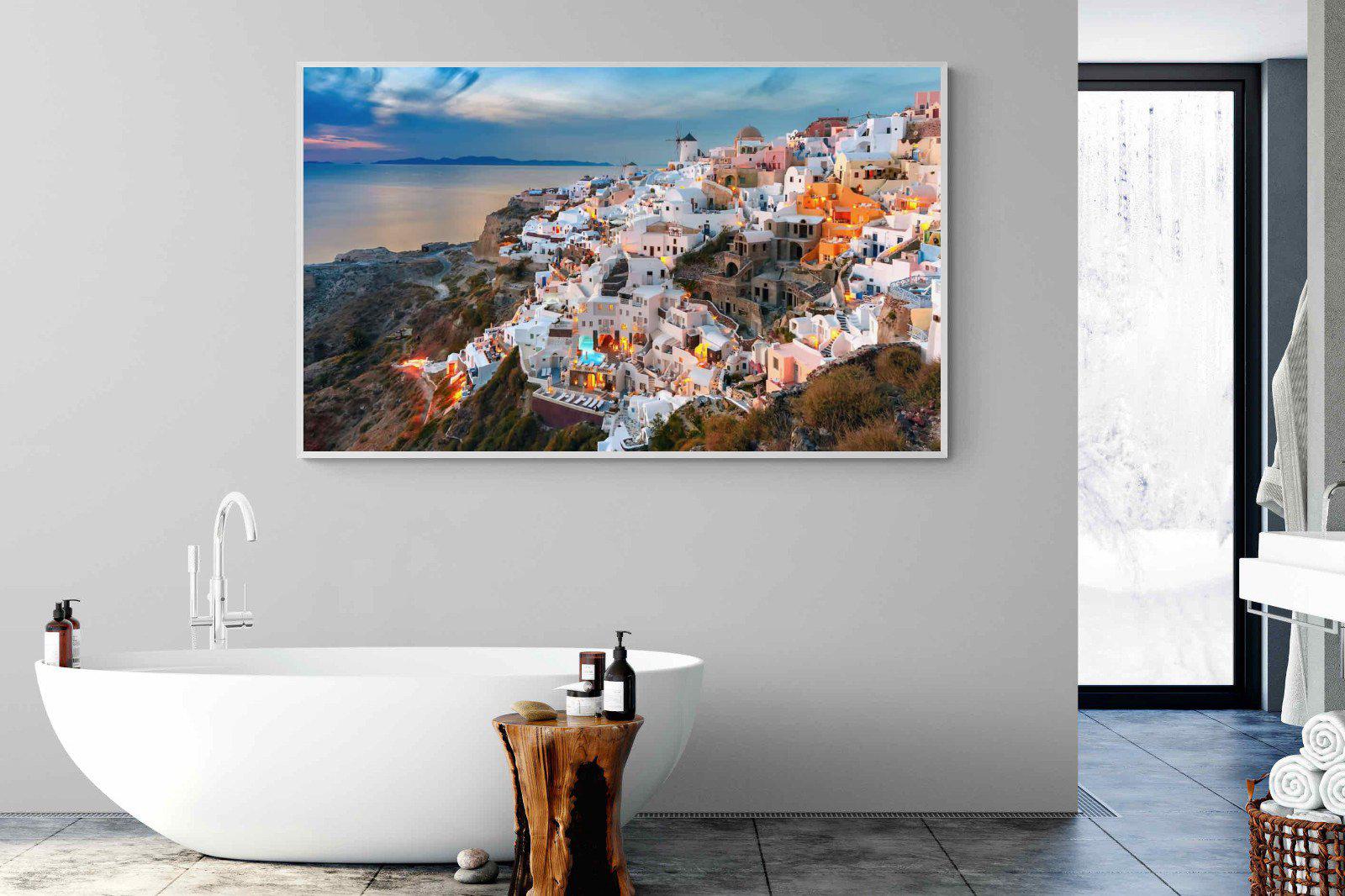 Oia at Sunset-Wall_Art-180 x 110cm-Mounted Canvas-White-Pixalot