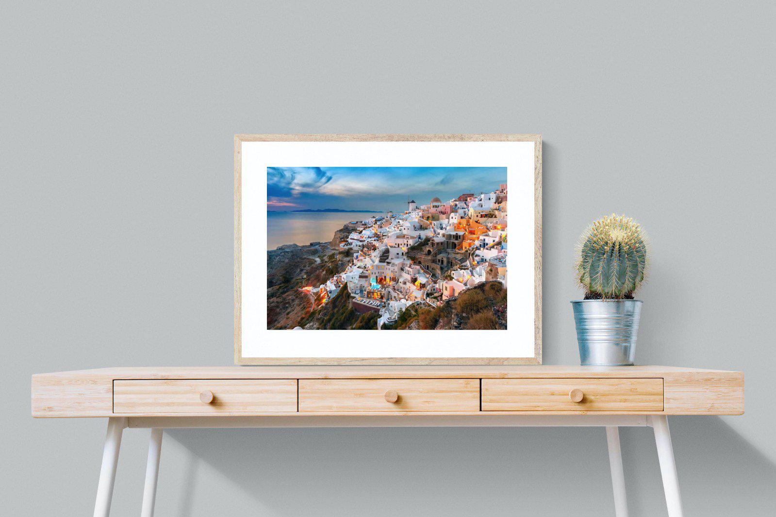 Oia at Sunset-Wall_Art-80 x 60cm-Framed Print-Wood-Pixalot