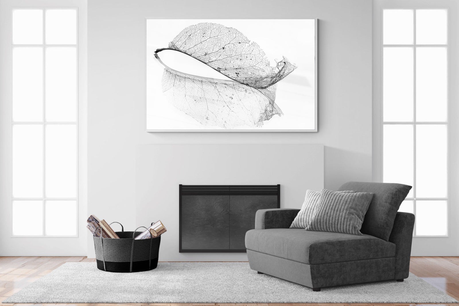 Old Leaf-Wall_Art-150 x 100cm-Mounted Canvas-White-Pixalot