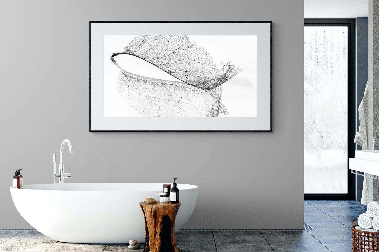Old Leaf-Wall_Art-180 x 110cm-Framed Print-Black-Pixalot