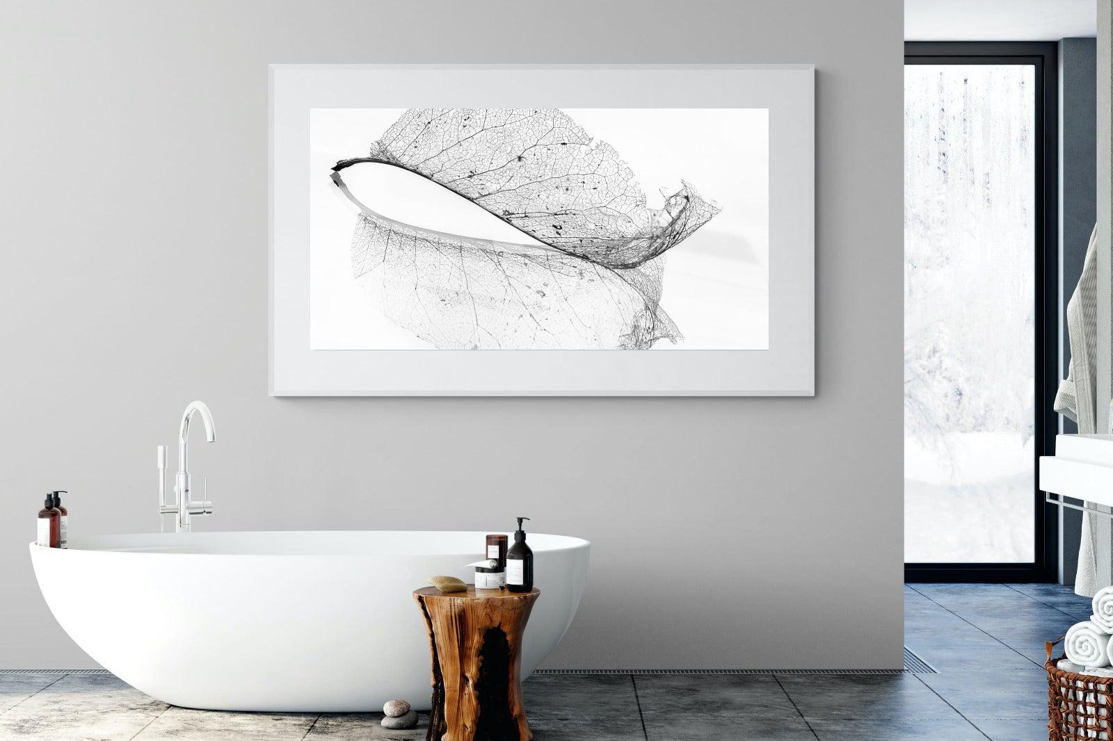 Old Leaf-Wall_Art-180 x 110cm-Framed Print-White-Pixalot
