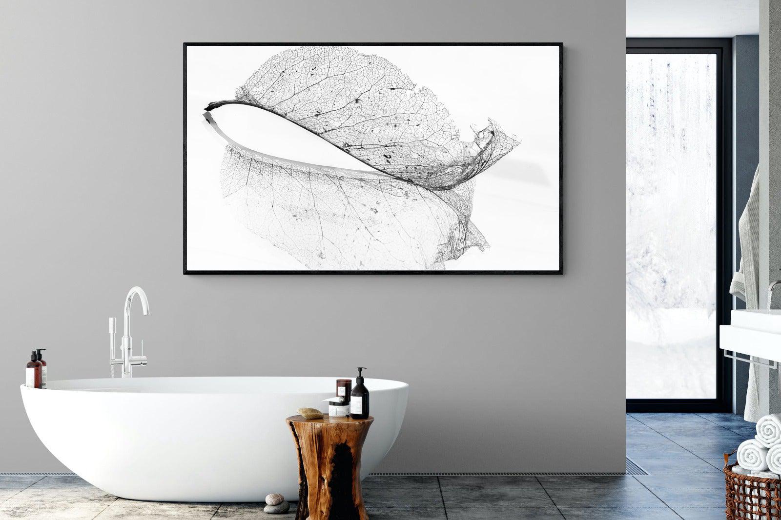 Old Leaf-Wall_Art-180 x 110cm-Mounted Canvas-Black-Pixalot