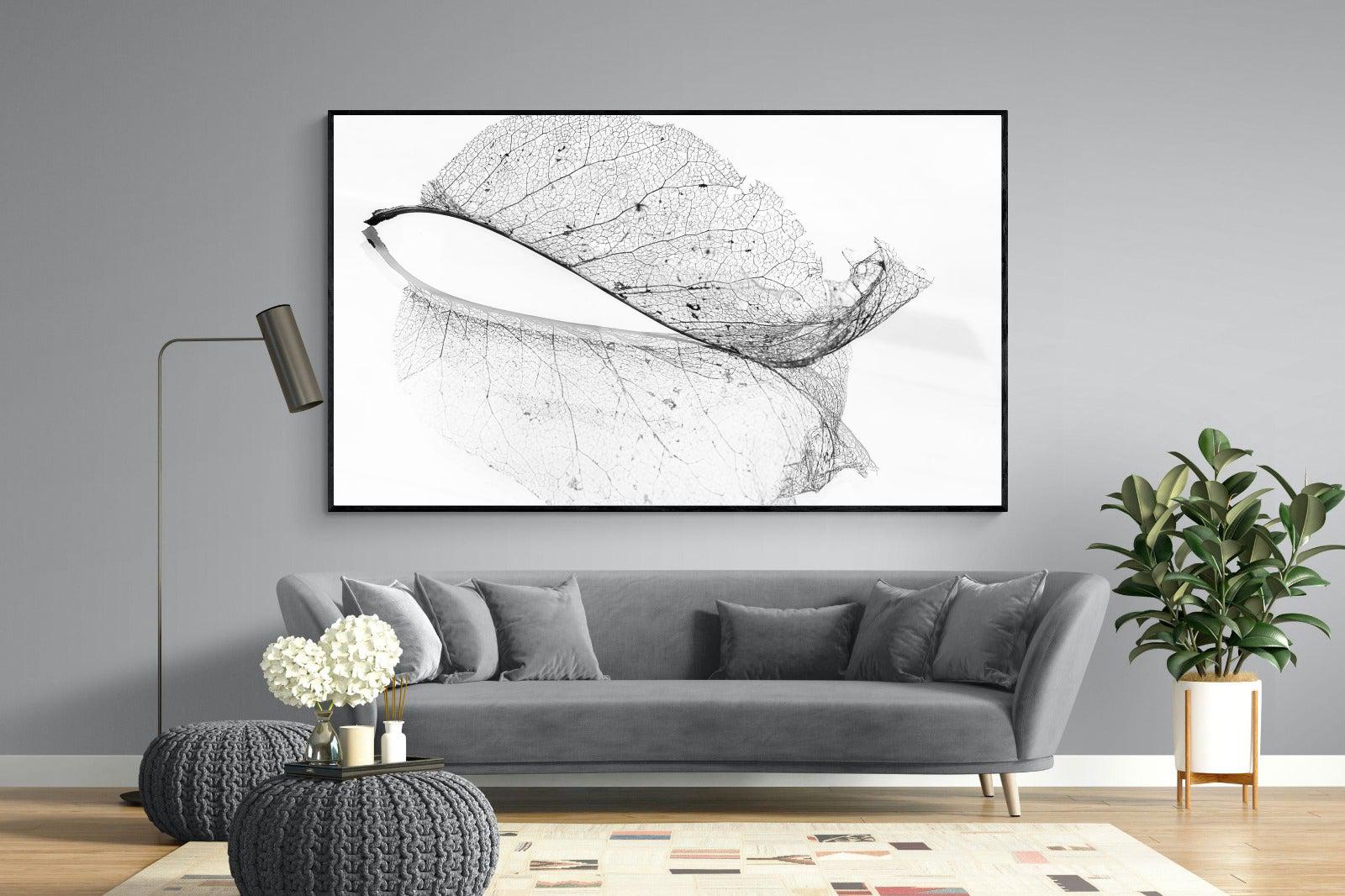 Old Leaf-Wall_Art-220 x 130cm-Mounted Canvas-Black-Pixalot