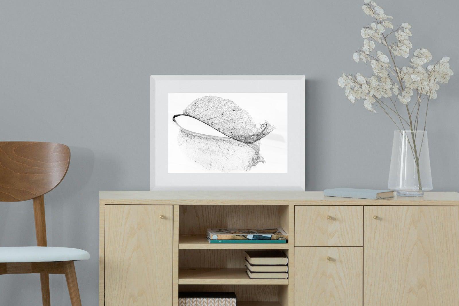 Old Leaf-Wall_Art-60 x 45cm-Framed Print-White-Pixalot