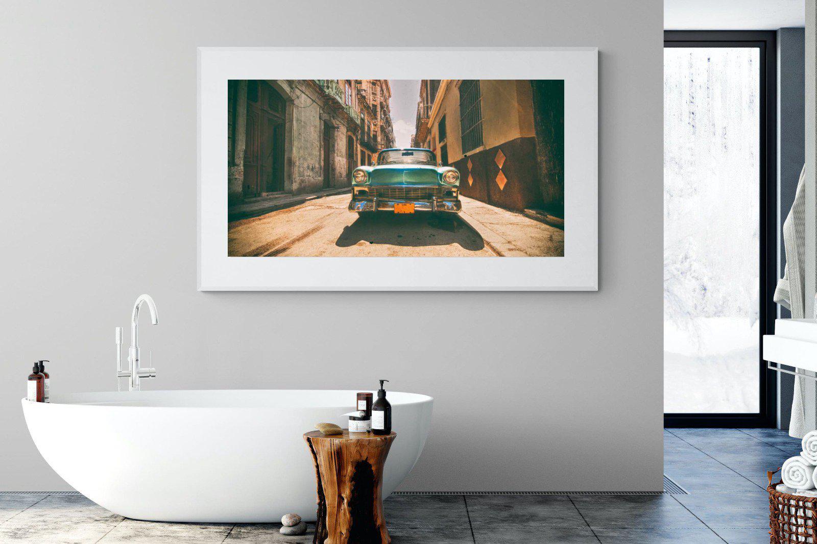 Old Town Havana-Wall_Art-180 x 110cm-Framed Print-White-Pixalot