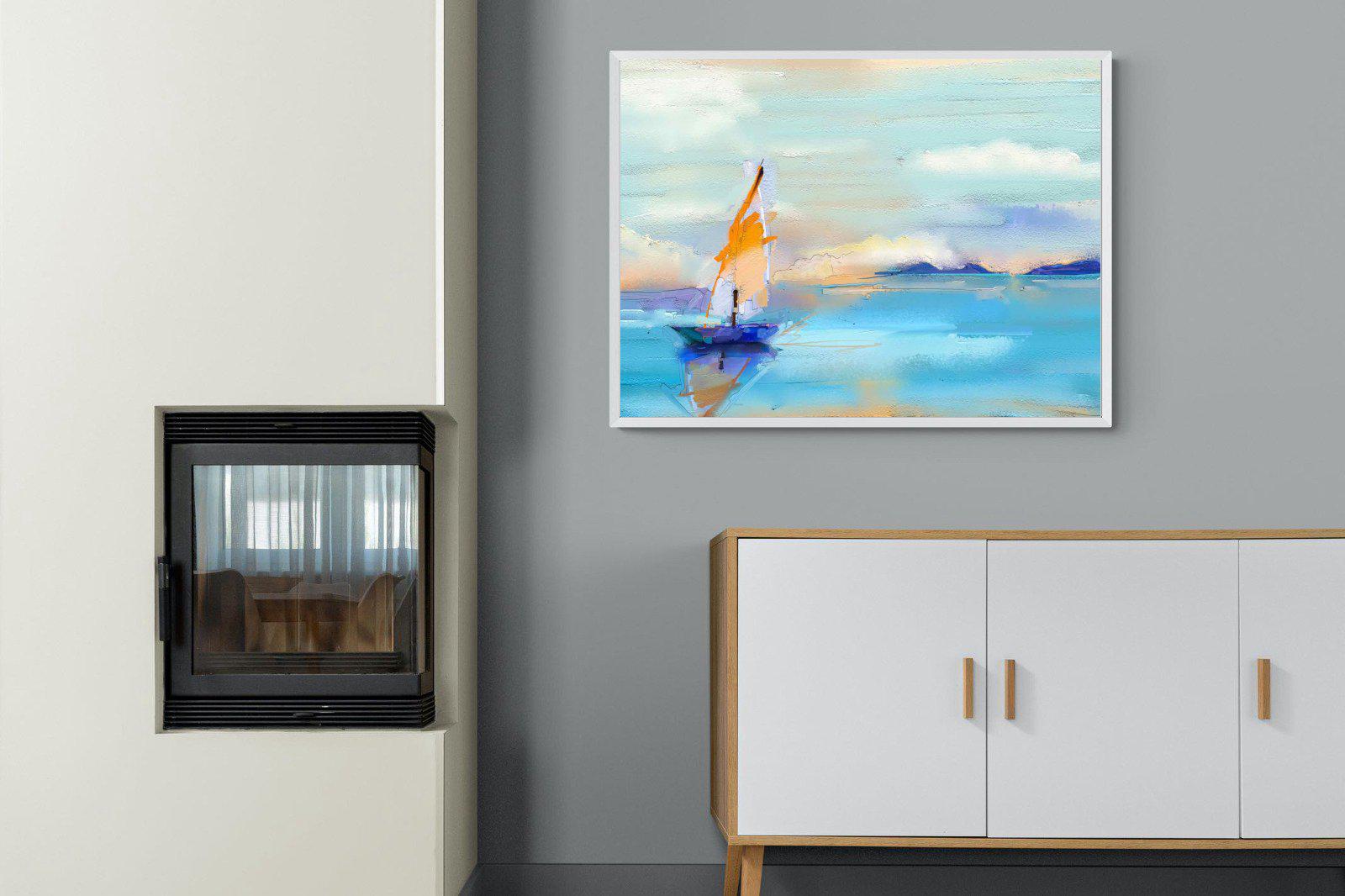 One Sail-Wall_Art-100 x 75cm-Mounted Canvas-White-Pixalot