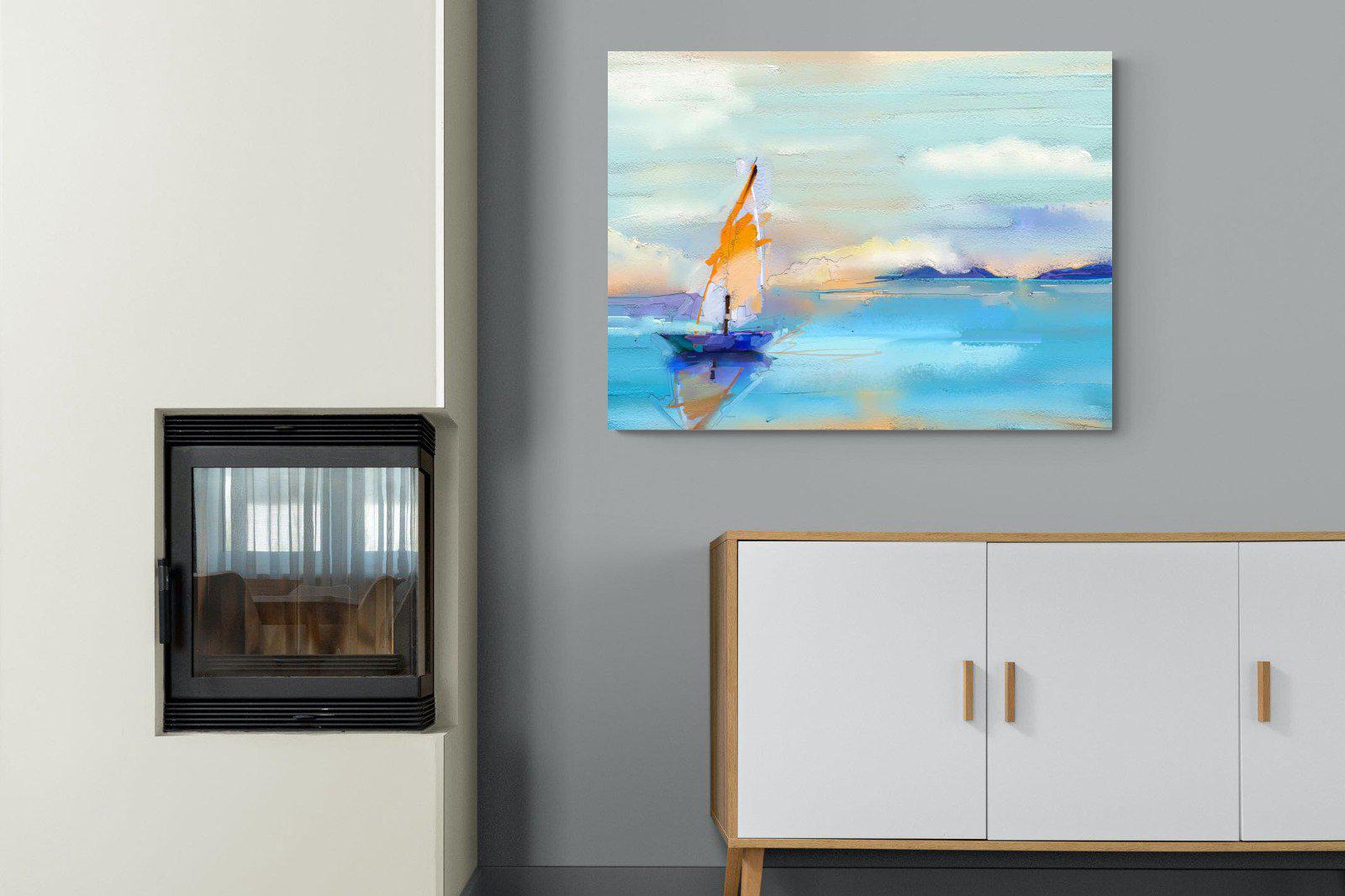 One Sail-Wall_Art-100 x 75cm-Mounted Canvas-No Frame-Pixalot