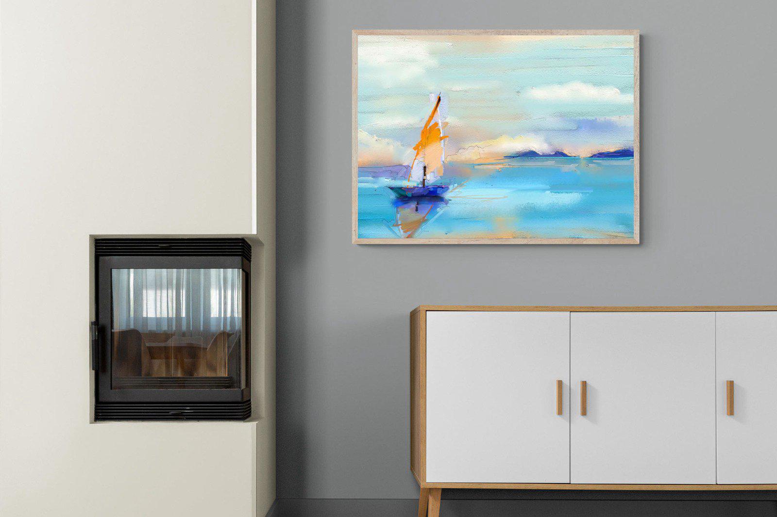 One Sail-Wall_Art-100 x 75cm-Mounted Canvas-Wood-Pixalot