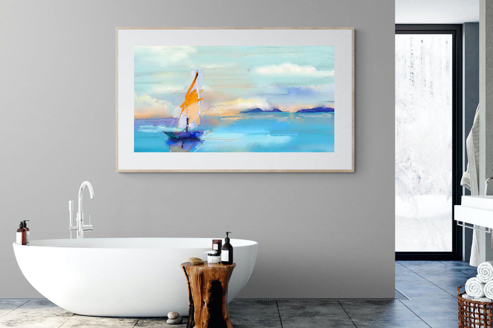 One Sail-Wall_Art-180 x 110cm-Framed Print-Wood-Pixalot