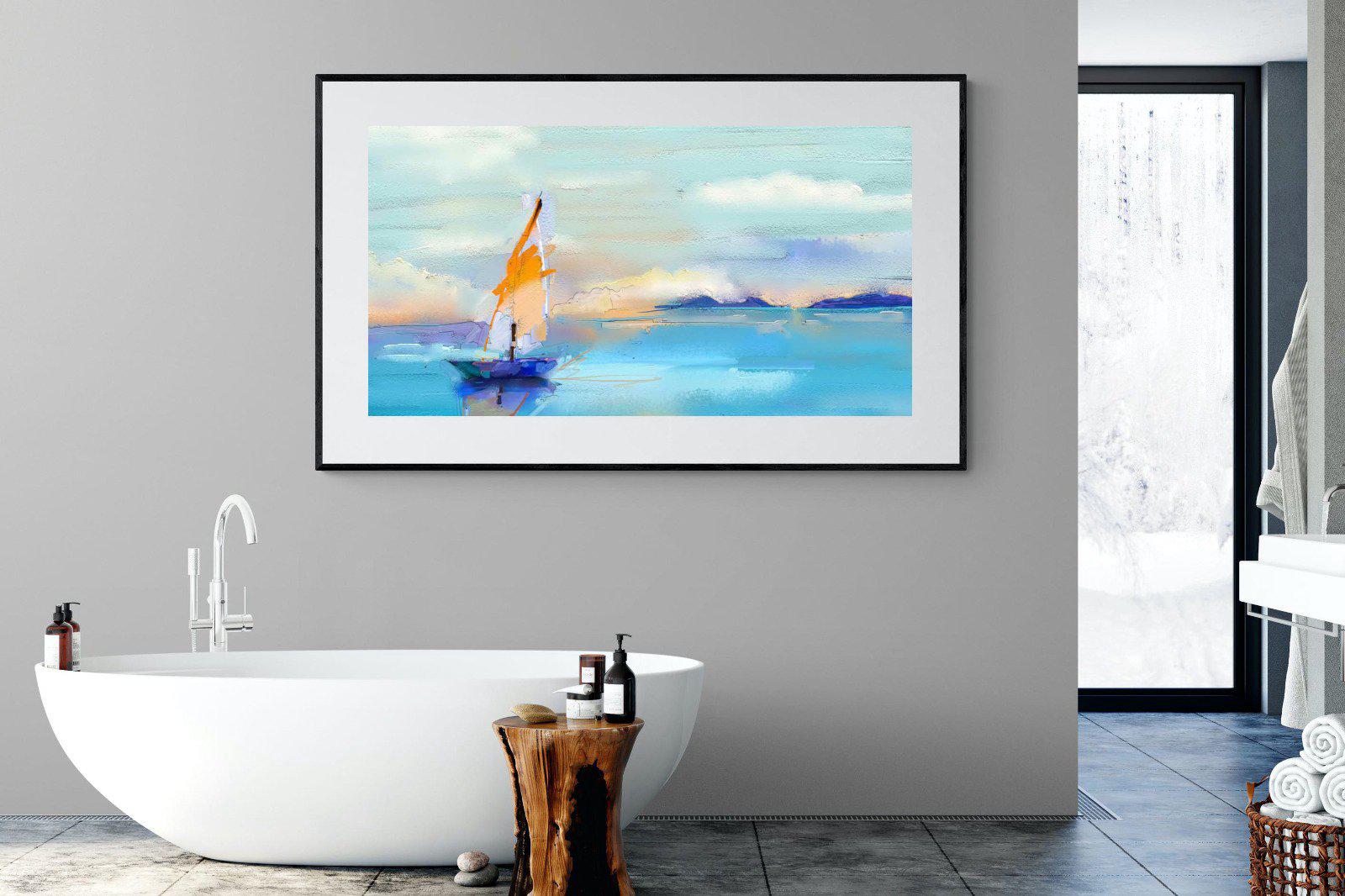 One Sail-Wall_Art-180 x 110cm-Framed Print-Black-Pixalot