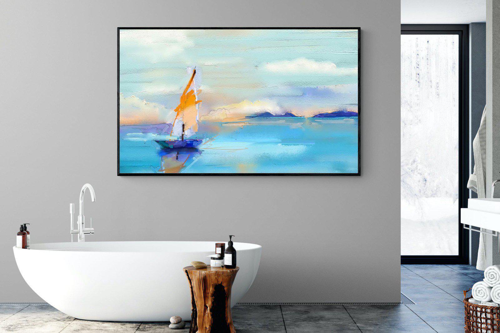 One Sail-Wall_Art-180 x 110cm-Mounted Canvas-Black-Pixalot