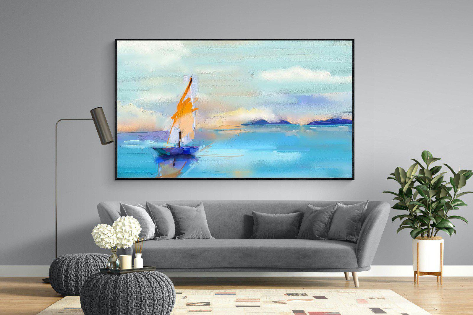One Sail-Wall_Art-220 x 130cm-Mounted Canvas-Black-Pixalot