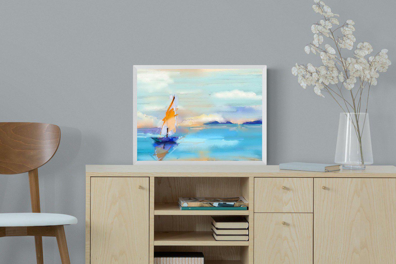 One Sail-Wall_Art-60 x 45cm-Mounted Canvas-White-Pixalot