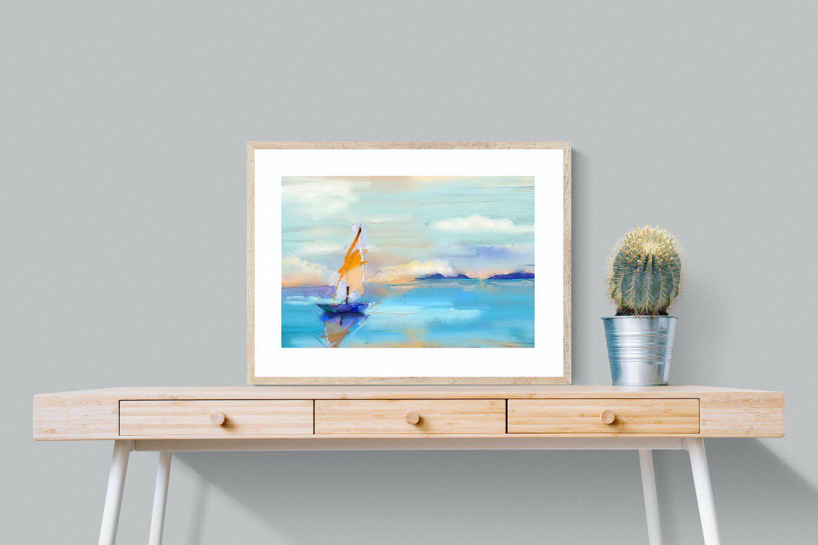 One Sail-Wall_Art-80 x 60cm-Framed Print-Wood-Pixalot
