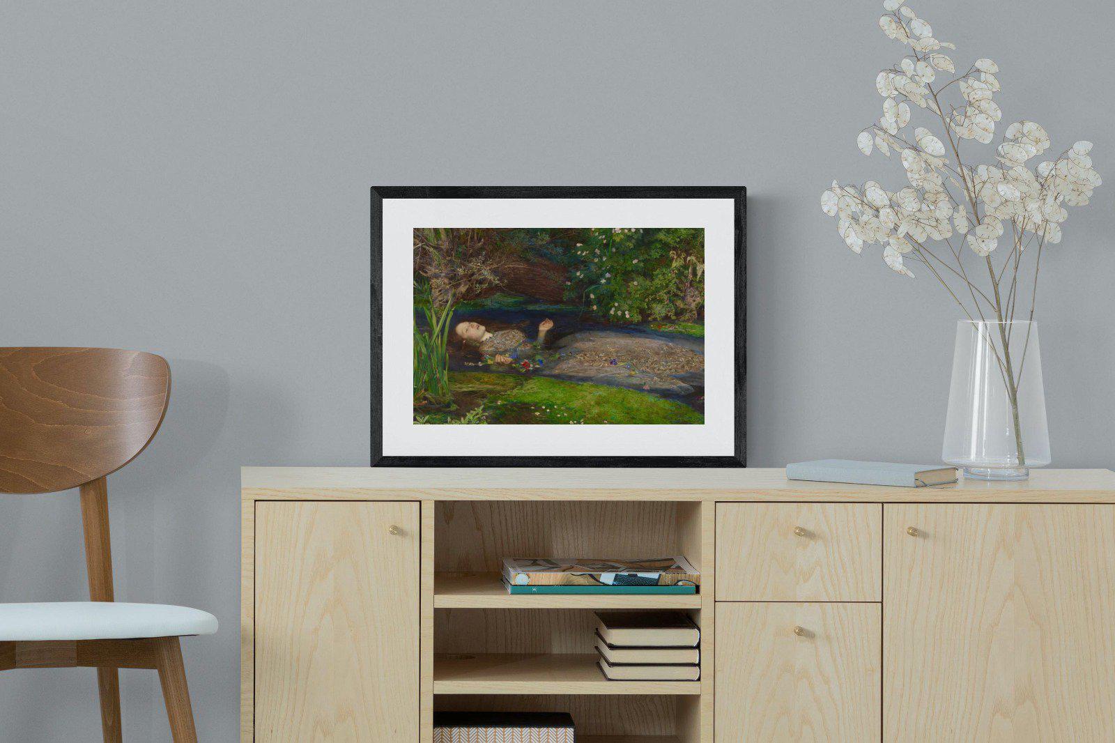 Ophelia-Wall_Art-60 x 45cm-Framed Print-Black-Pixalot