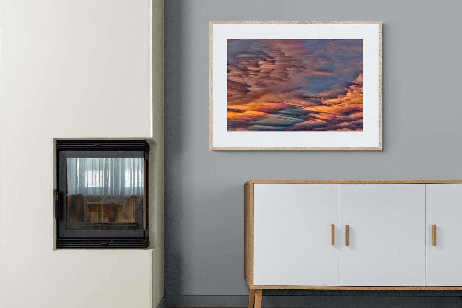 Orange Sunset-Wall_Art-100 x 75cm-Framed Print-Wood-Pixalot