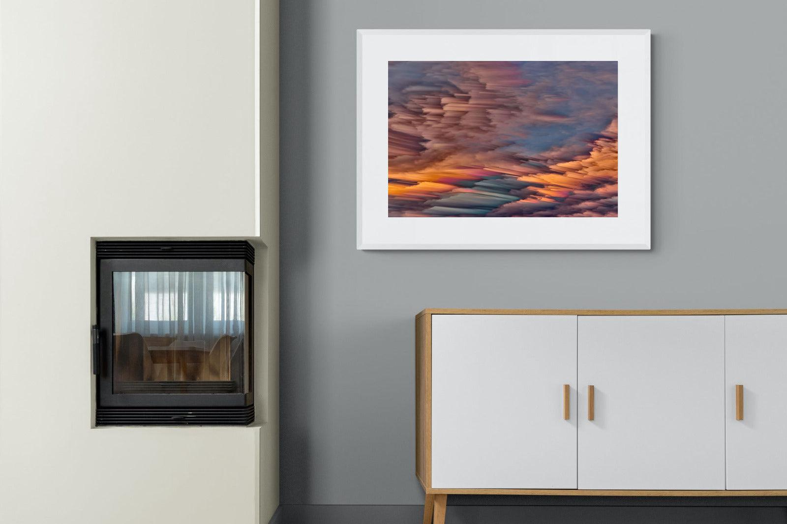 Orange Sunset-Wall_Art-100 x 75cm-Framed Print-White-Pixalot