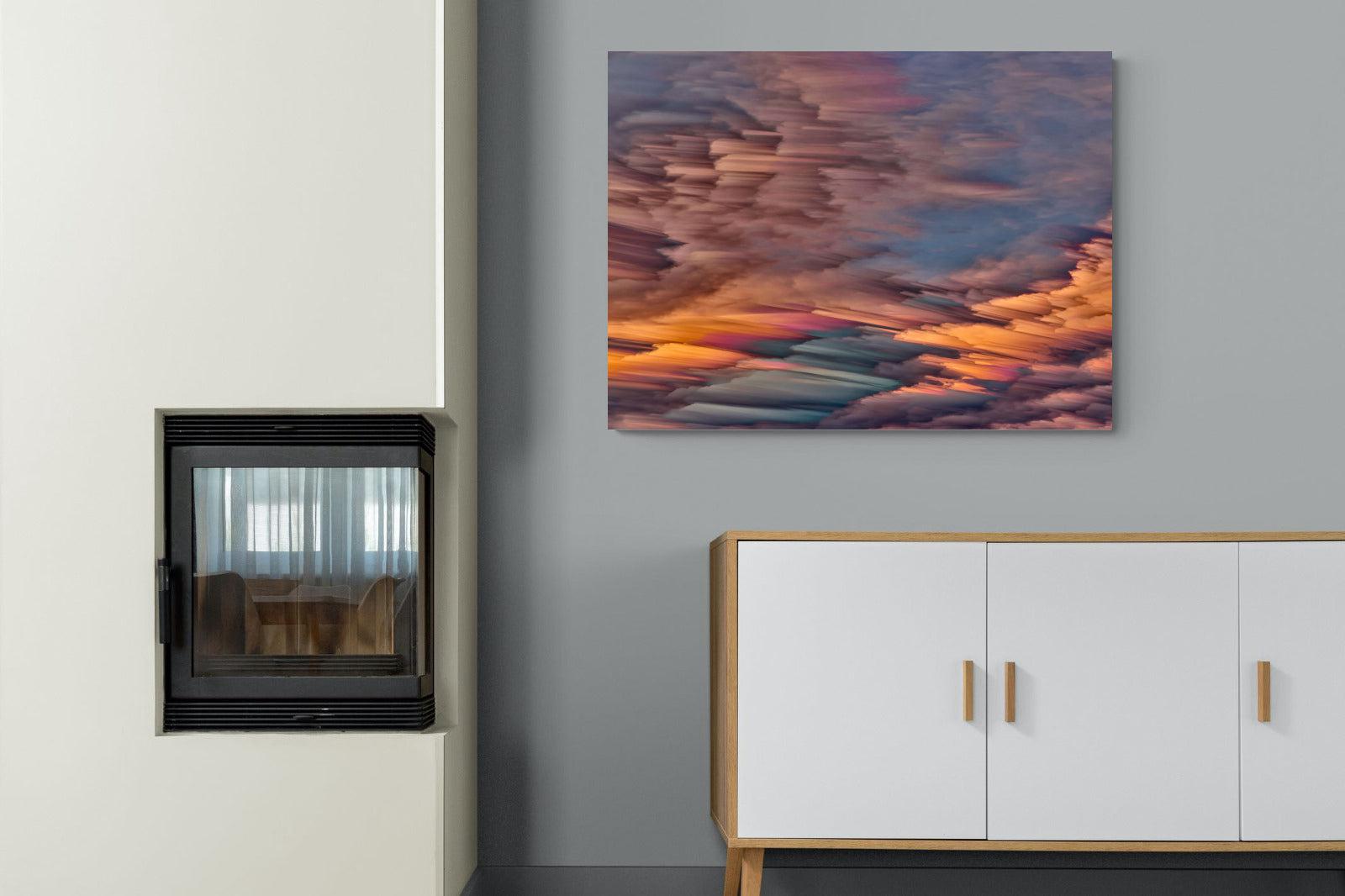 Orange Sunset-Wall_Art-100 x 75cm-Mounted Canvas-No Frame-Pixalot