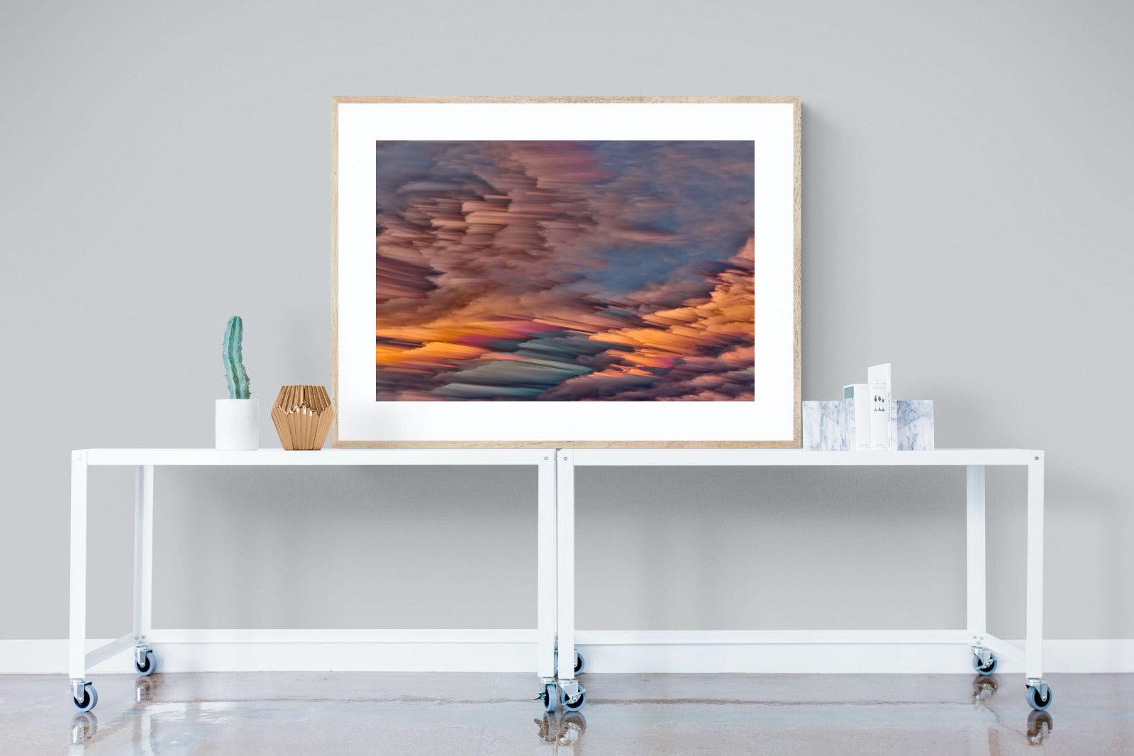 Orange Sunset-Wall_Art-120 x 90cm-Framed Print-Wood-Pixalot