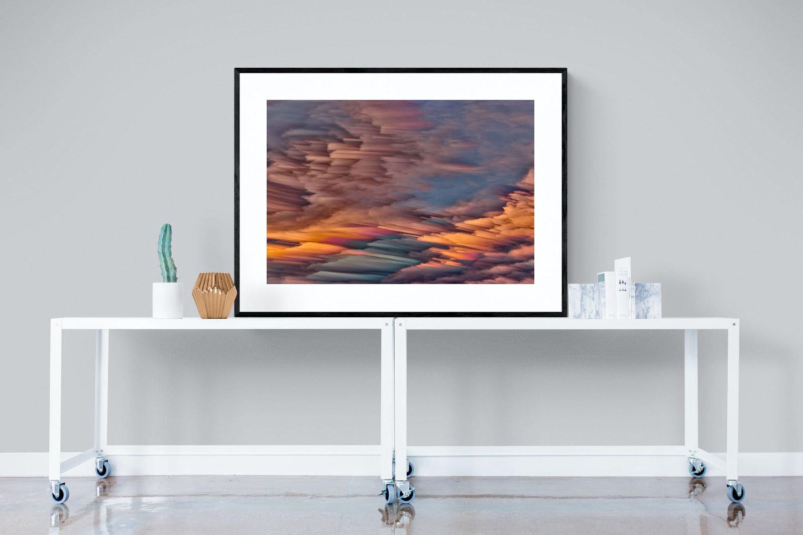 Orange Sunset-Wall_Art-120 x 90cm-Framed Print-Black-Pixalot