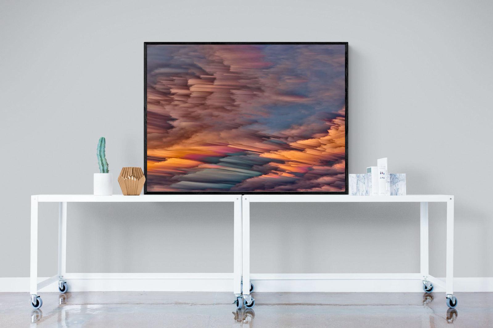 Orange Sunset-Wall_Art-120 x 90cm-Mounted Canvas-Black-Pixalot