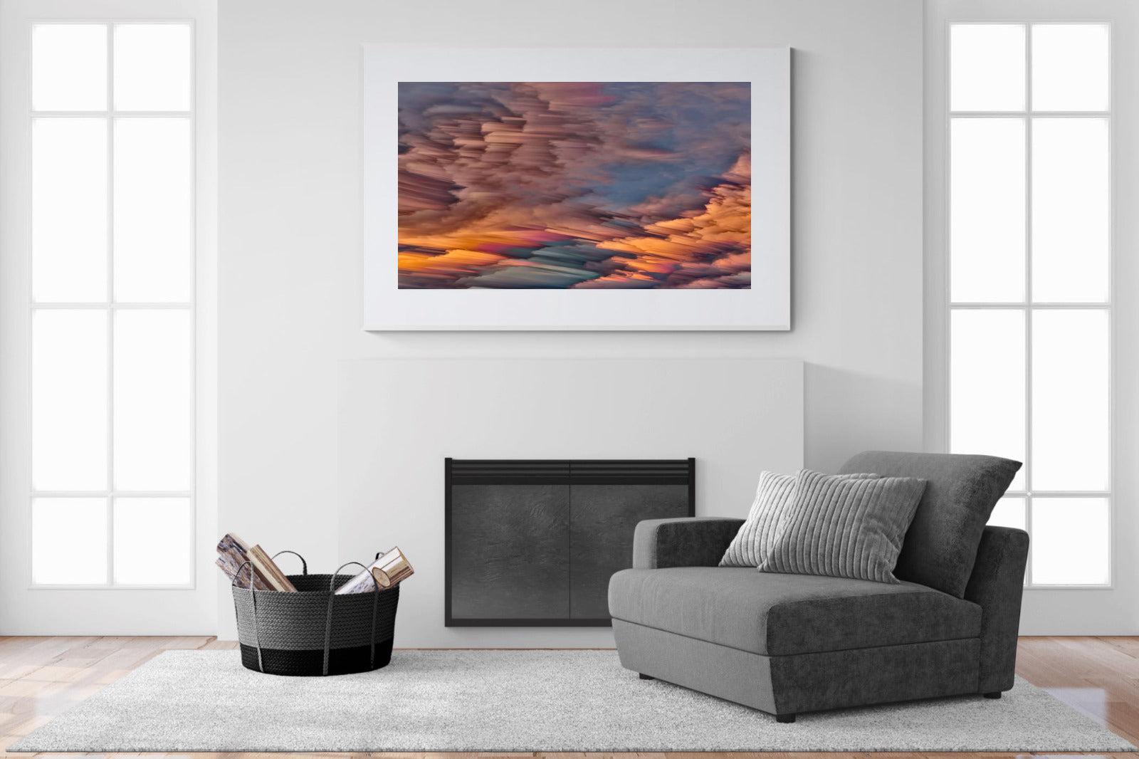 Orange Sunset-Wall_Art-150 x 100cm-Framed Print-White-Pixalot