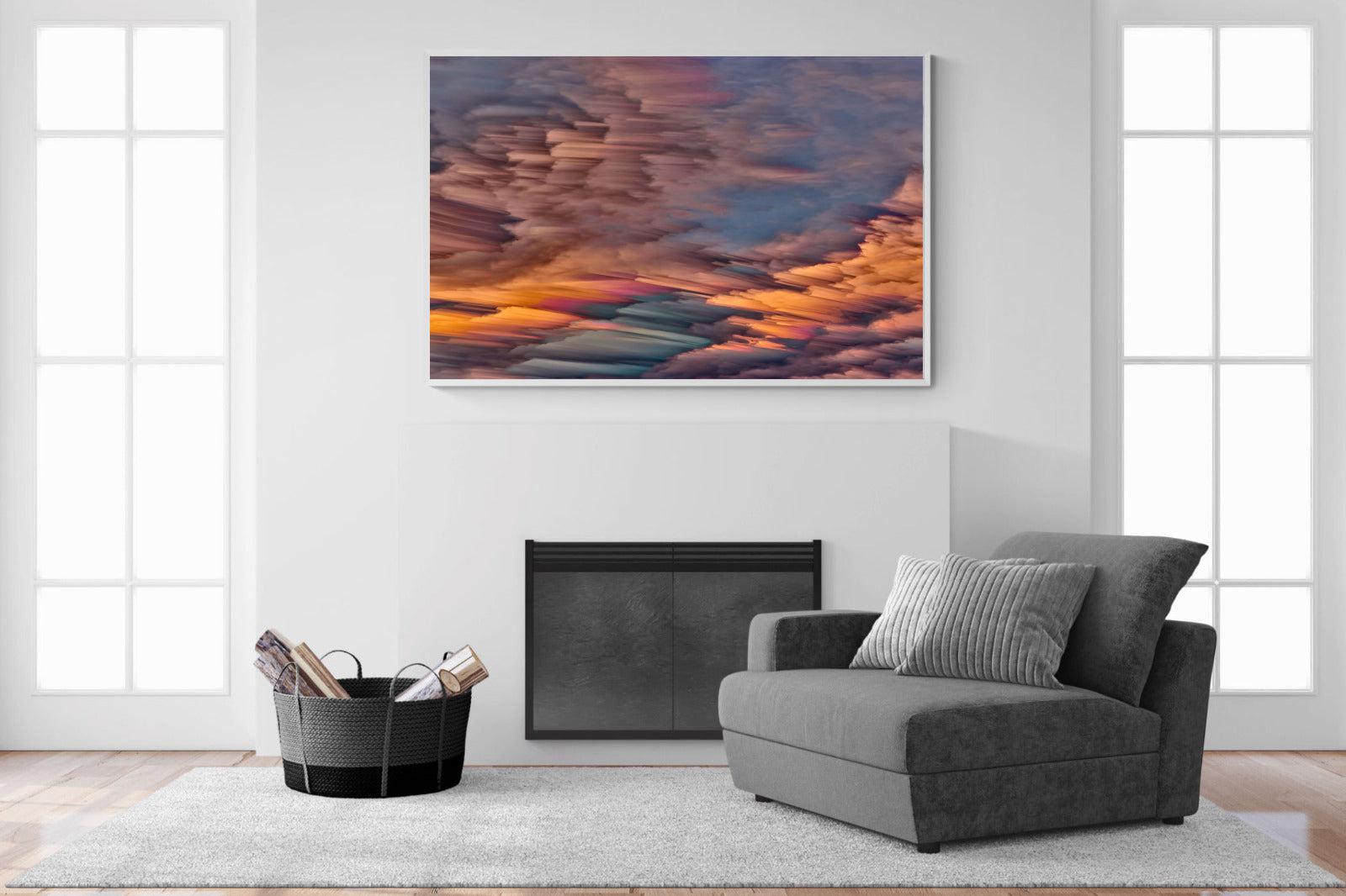 Orange Sunset-Wall_Art-150 x 100cm-Mounted Canvas-White-Pixalot