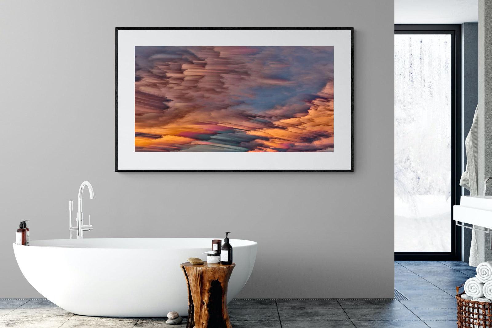 Orange Sunset-Wall_Art-180 x 110cm-Framed Print-Black-Pixalot