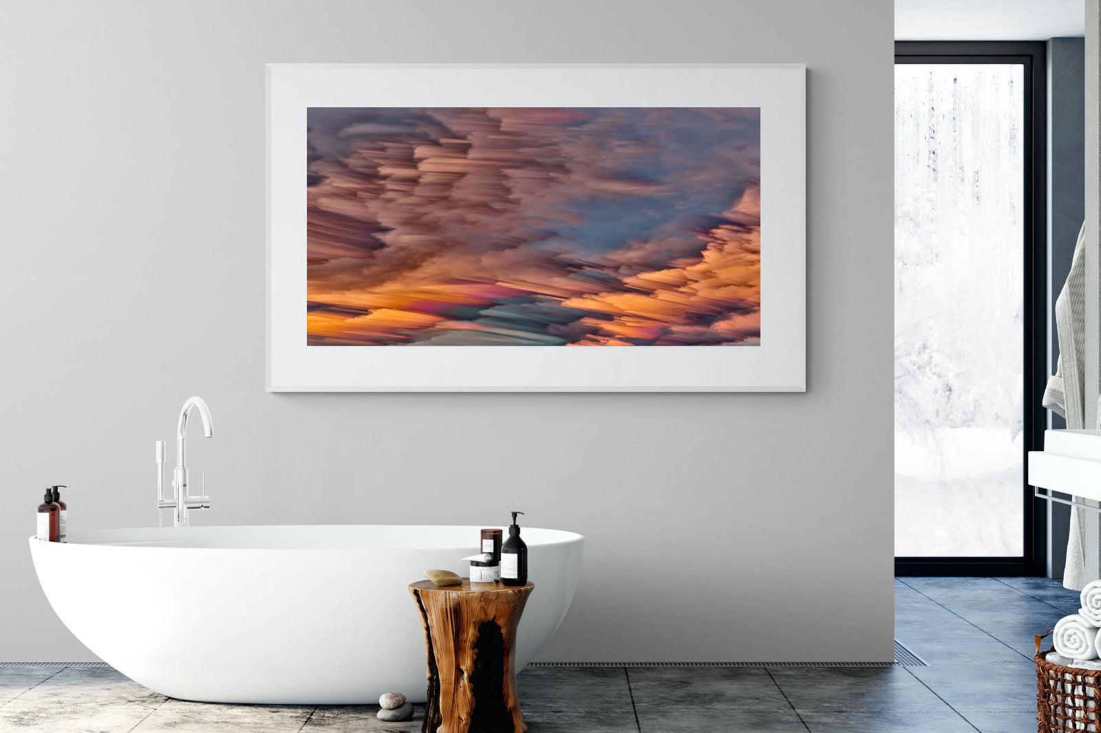 Orange Sunset-Wall_Art-180 x 110cm-Framed Print-White-Pixalot