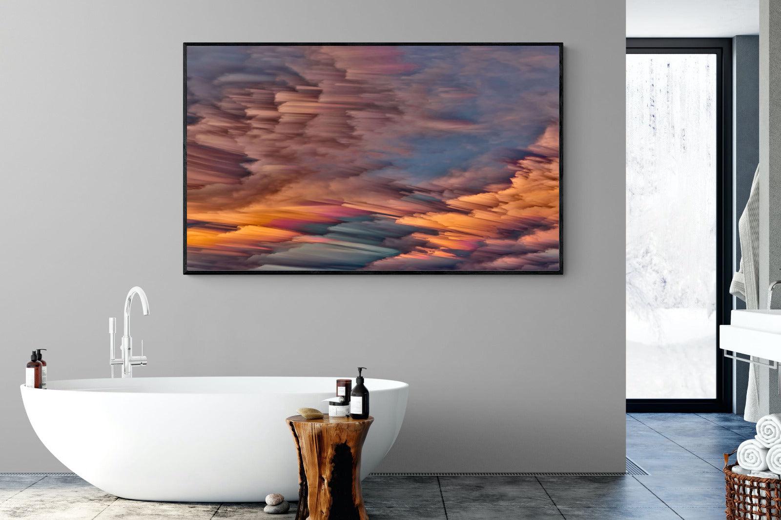Orange Sunset-Wall_Art-180 x 110cm-Mounted Canvas-Black-Pixalot